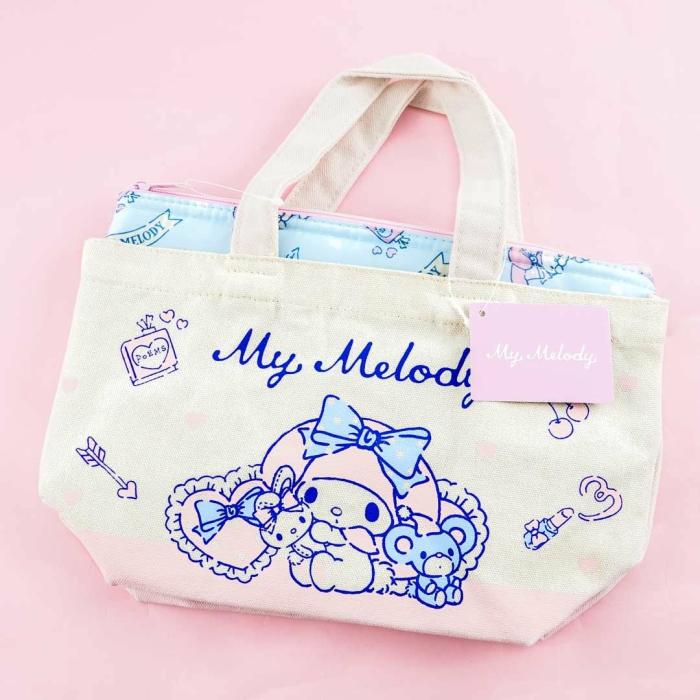 Bento & Lunch Boxes |  My Melody Canvas Tote Bag With Insulated Pouch Bento & Lunch Boxes Bento & Lunch Boxes