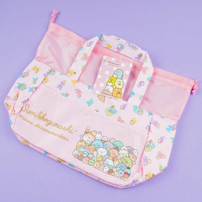 Bento & Lunch Boxes |  Sumikko Gurashi Alphabet Drawstring Lunch Bag Bento & Lunch Boxes Bento & Lunch Boxes