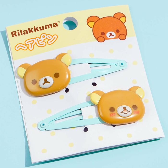 Hair Goods |  Rilakkuma Face Hair Clip Set Accessories Hair Goods