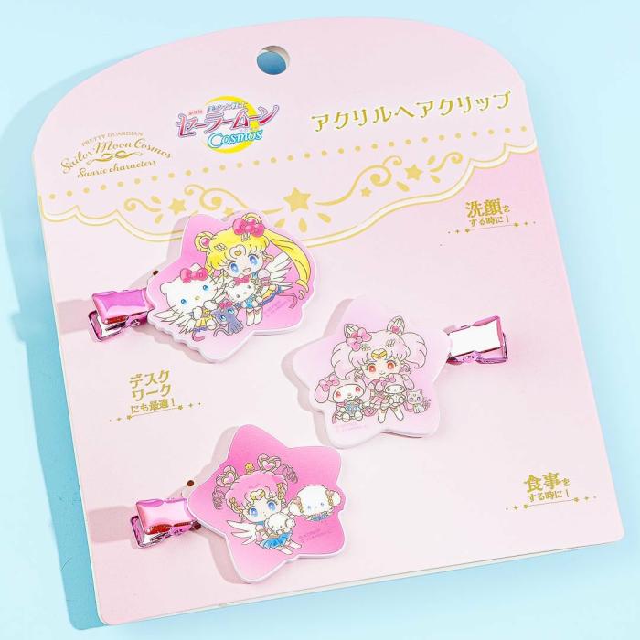 Hair Goods |  Sailor Moon Cosmos X Sanrio Characters Acrylic Hair Clip – Sailor Moon & Chibi Moon Accessories Hair Goods