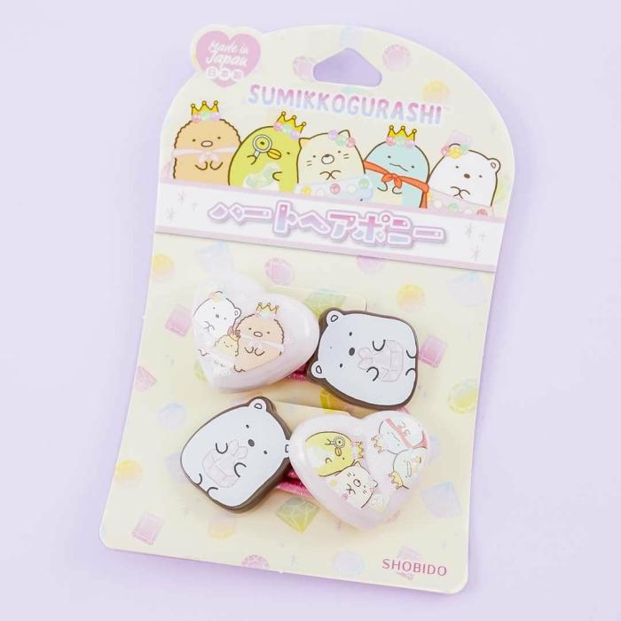 Hair Goods |  Sumikko Gurashi Gem Royals Hair Tie Set – Shirokuma & Heart Accessories Hair Goods