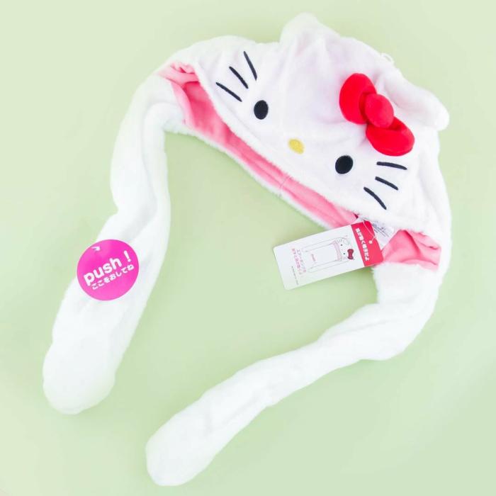 Headwear |  Fluffy Hello Kitty Hat With Movable Ears Accessories Headwear