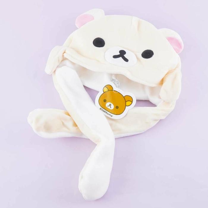 Headwear |  Korilakkuma Fluffy Hat With Movable Hands Accessories Headwear