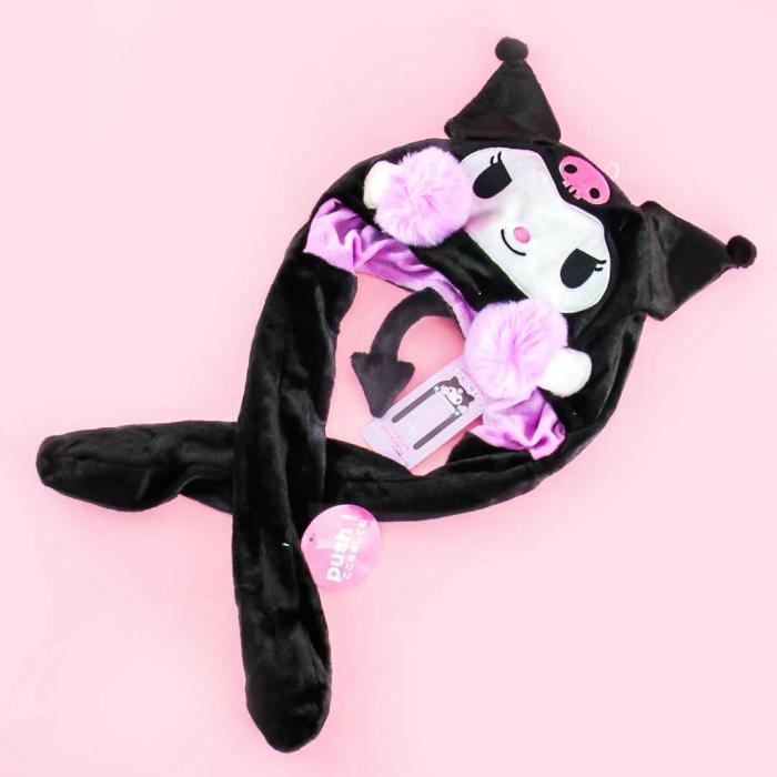 Headwear |  Kuromi Fluffy Hat With Movable Cheering Hands Accessories Headwear