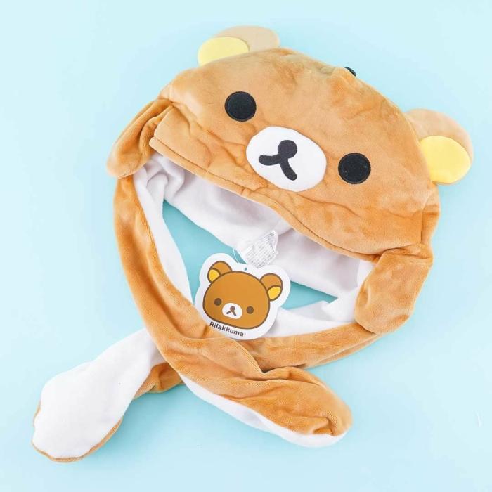 Headwear |  Rilakkuma Fluffy Hat With Movable Hands Accessories Headwear