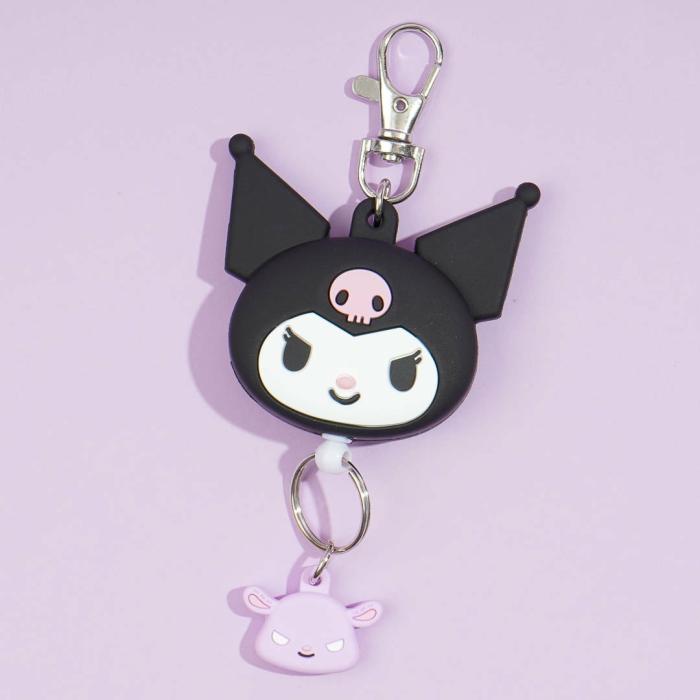 Keychains & Charms |  Kuromi Cheeky Face Reel Keychain Accessories Keychains & Charms