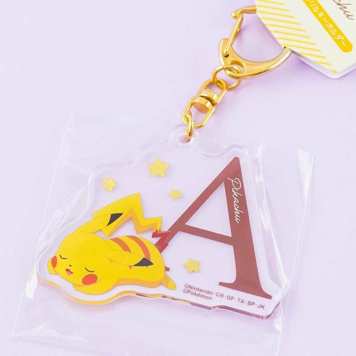 Keychains & Charms |  Pokémon Pikachu Initial Acrylic Charm – Letter A Accessories Keychains & Charms