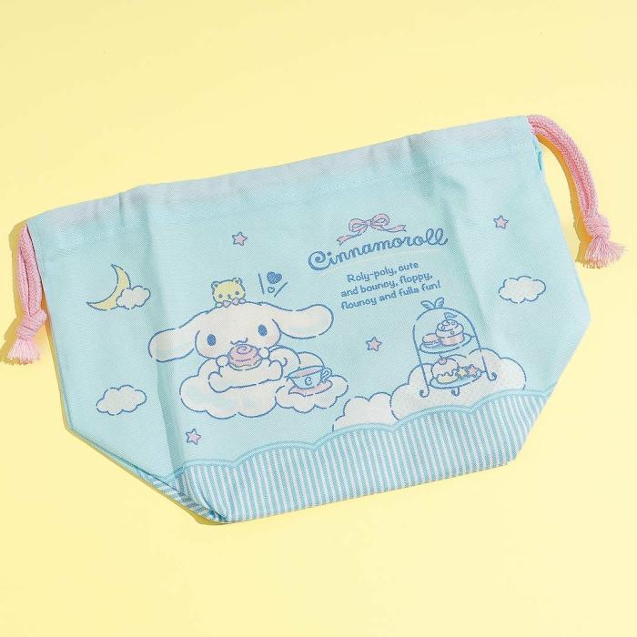 Lunch Bags |  Cinnamoroll Sky Tea Party Drawstring Lunch Bag Bags Lunch Bags