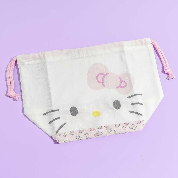 Lunch Bags |  Hello Kitty Face Drawstring Lunch Bag Bags Lunch Bags