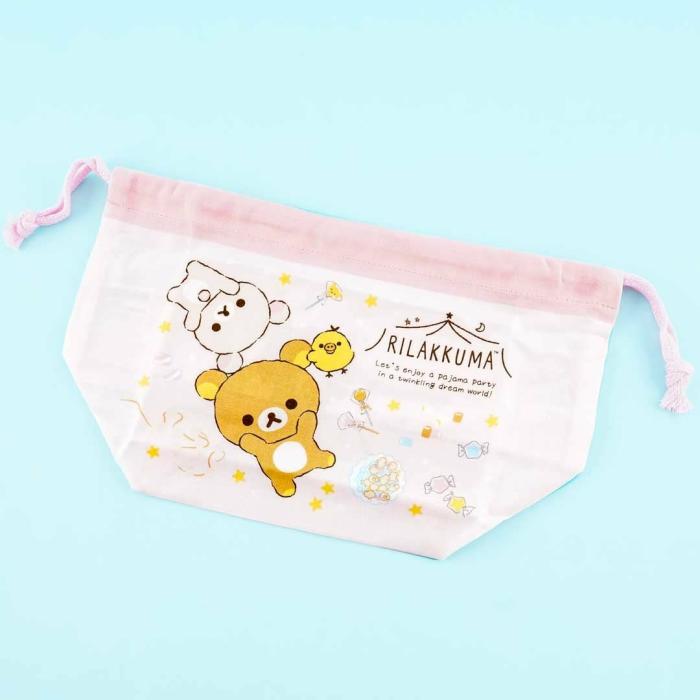 Lunch Bags |  Rilakkuma Twinkle Pajama Party Drawstring Lunch Bag Bags Lunch Bags