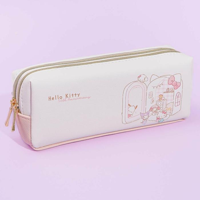 Pencil Cases |  Hello Kitty 50Th Anniversary Twin Zipper Pencil Case Pencil Cases Pencil Cases