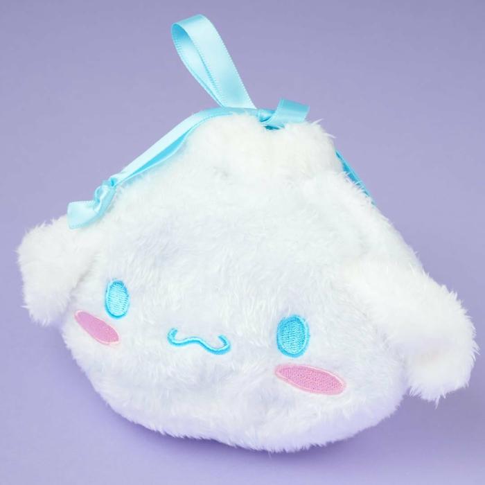 Pouches |  Cinnamoroll Fluffy Face Drawstring Pouch Bags Pouches