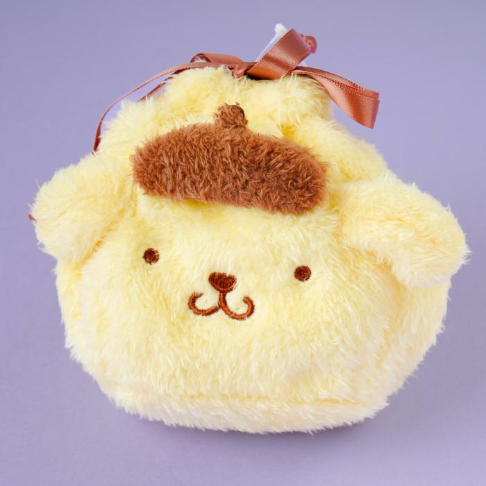 Pouches |  Pompompurin Fluffy Face Drawstring Pouch Bags Pouches