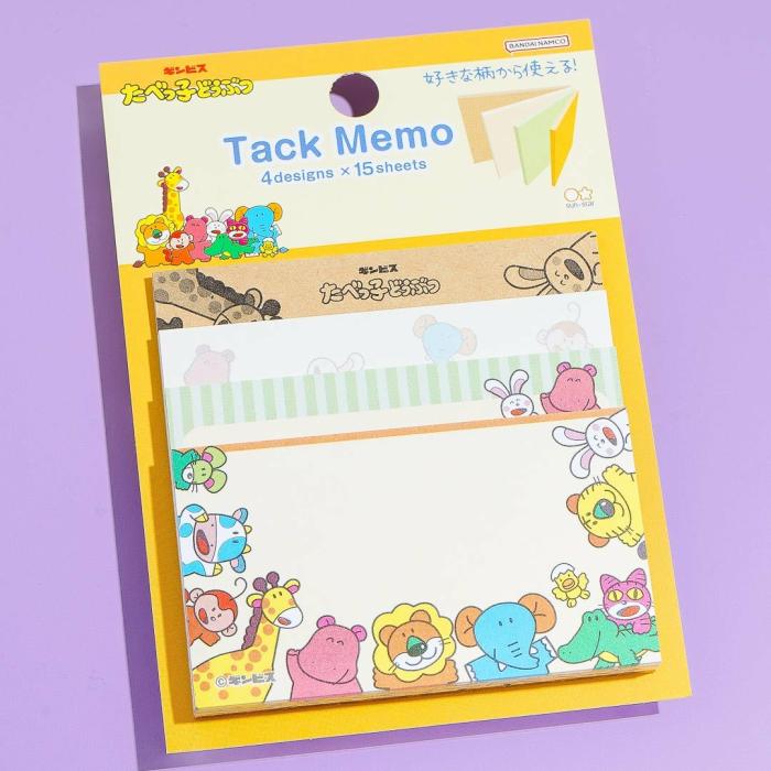 Sticky Notes |  Tabekko Animal Tack Memo Sticky Notes Set Stationery Sticky Notes