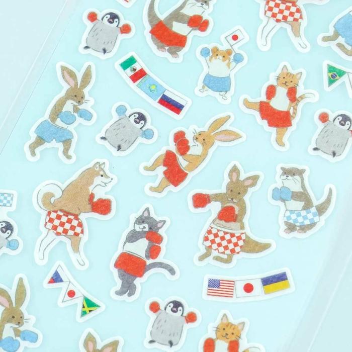 Tapes & Stickers |  Animal Sports Large Seal Stickers – Boxing Stationery Tapes & Stickers