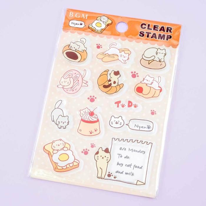 Tapes & Stickers |   Bread Cat Clear Stamp Stickers Stationery Tapes & Stickers