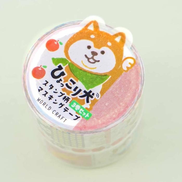 Tapes & Stickers |   Peep Out Shiba Inu Washi Tape Set Stationery Tapes & Stickers