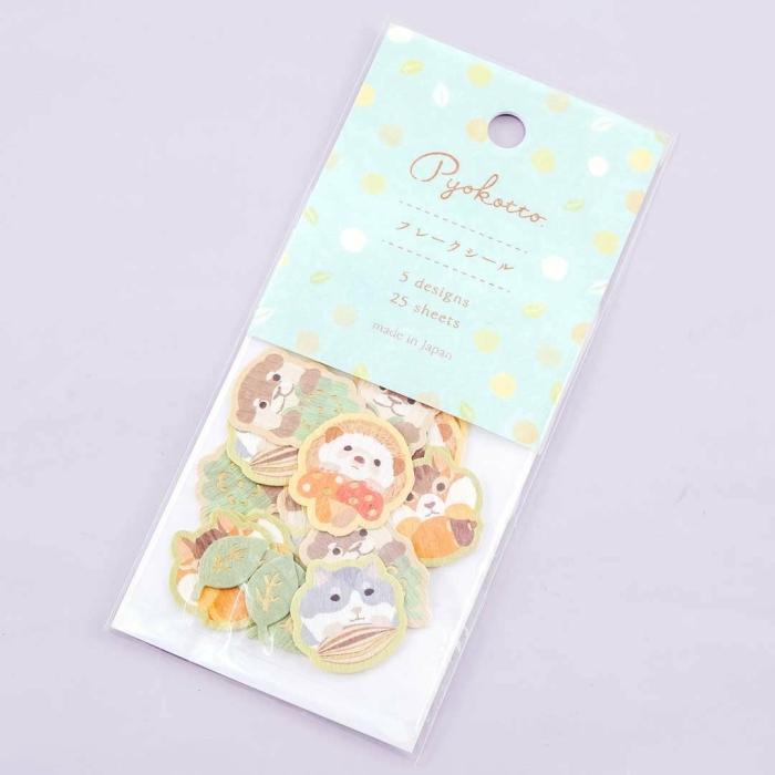 Tapes & Stickers |  Pyokotto Sticker Flakes – Burrowing Animals Stationery Tapes & Stickers