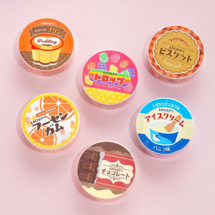 Tapes & Stickers |  Retro Japanese Snack Masking Tape Stationery Tapes & Stickers