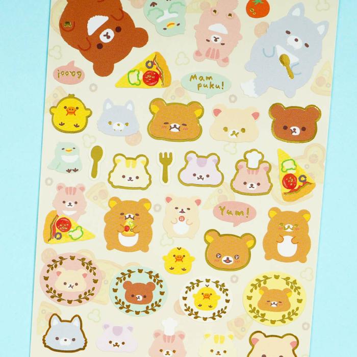 Tapes & Stickers |  Rilakkuma Minna Pizza Chubby Stickers Stationery Tapes & Stickers