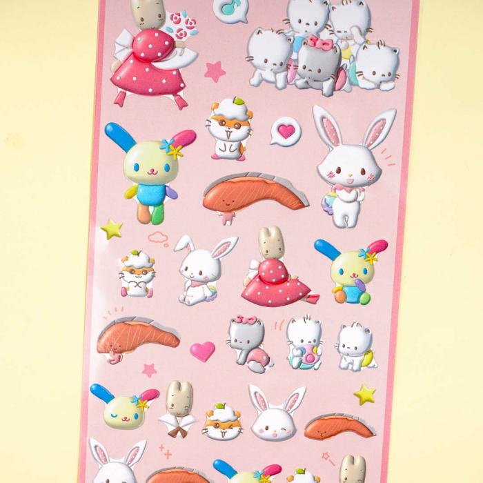 Tapes & Stickers |  Sanrio Characters Pose Party Puffy Stickers Stationery Tapes & Stickers