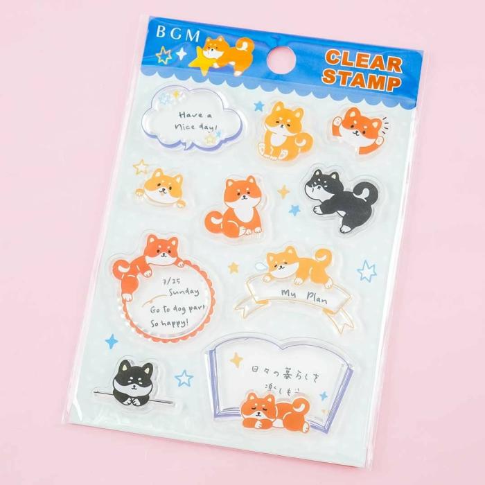 Tapes & Stickers |   Shiba Inu Clear Stamp Stickers Stationery Tapes & Stickers