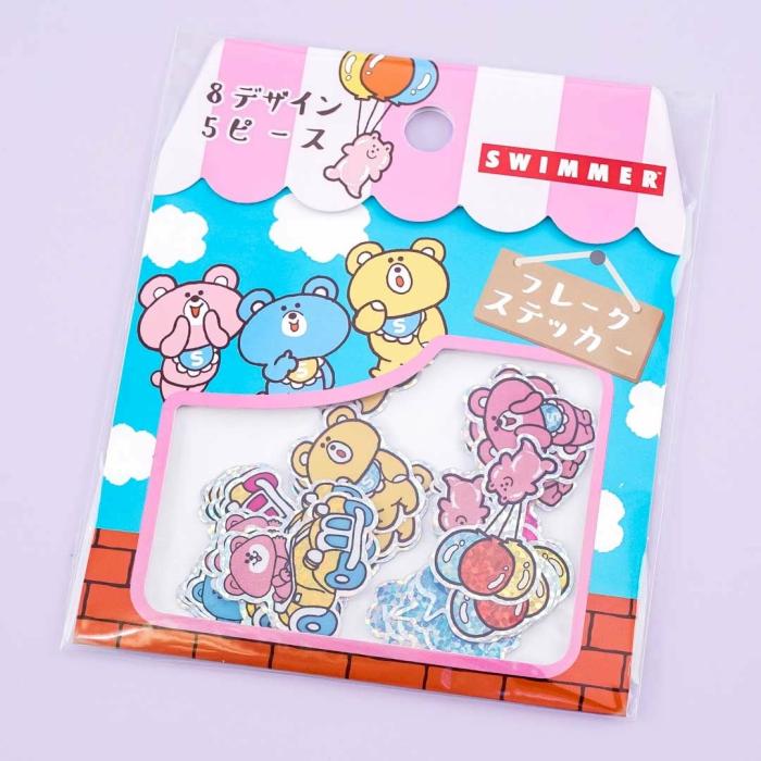 Tapes & Stickers |  Swimmer Happy Bears Sticker Flakes Stationery Tapes & Stickers