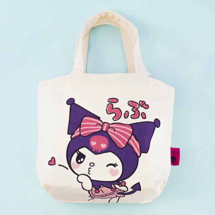 Tote Bags |  Kuromi Air Kiss Canvas Mini Tote Bag Bags Tote Bags