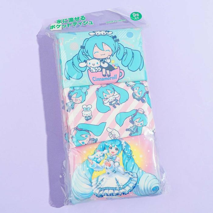 Travel |  Cinnamoroll X Hatsune Miku Pocket Tissue Set – 3 Pcs Accessories Travel