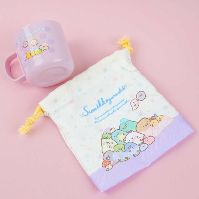 Pouches |  Sumikko Gurashi Nap Time Drawstring Pouch & Cup Set Bags Pouches