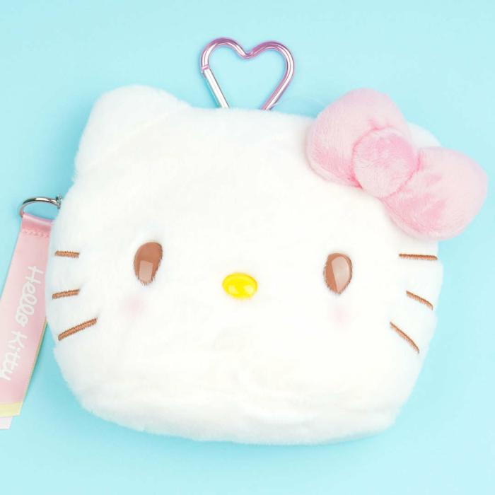 Pouches |  Hello Kitty Face Plushie Pouch With Window Bags Pouches